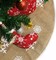 48"Christmas Tree Skirt, Natural Burlap with Brown Color for Displaying Presents